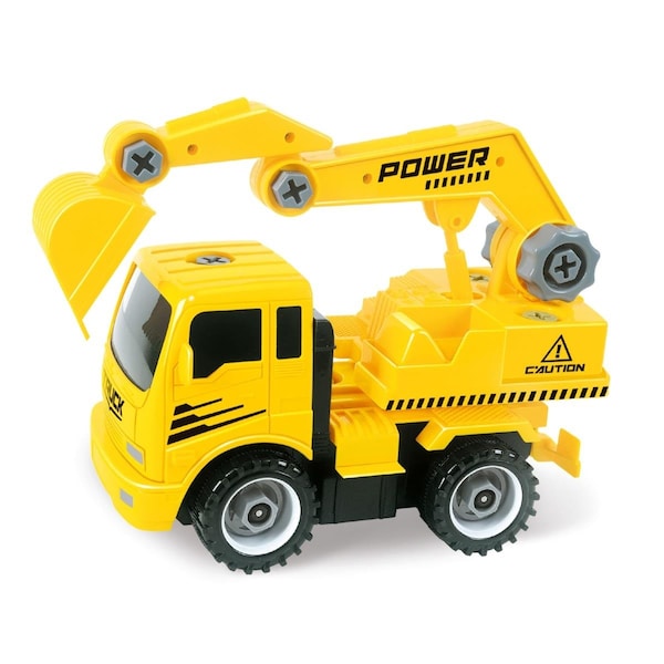 Azimport Take A-Part Construction Truck with 4 Different Forms, Dump Truck, Crane, Cement Mixer, Excavator AZ30317 - main